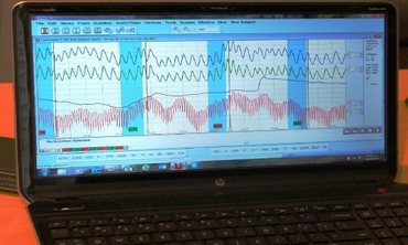 Polygraph chart during polygraph test