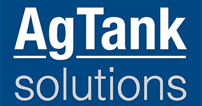 AgTank logo: white text on blue background.