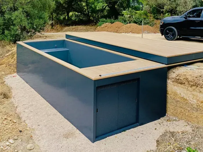 installazione piscina container
