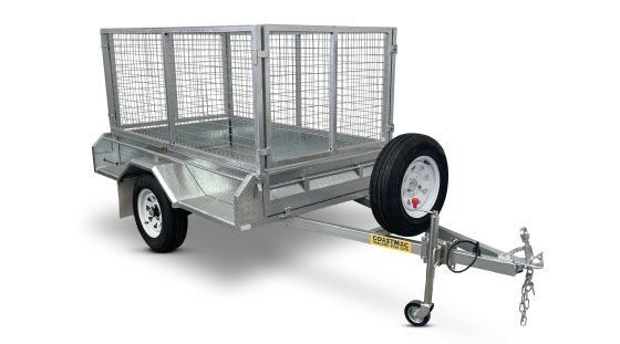 A Trailer With a Cage on Top of It on a White Background — B & C Caravan Service Pty Ltd In Dubbo, NSW