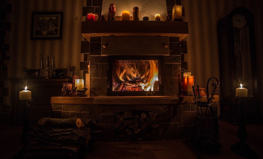 Lit Fireplace Centred in a Dark — Southern Trade Services in Warburton, VIC