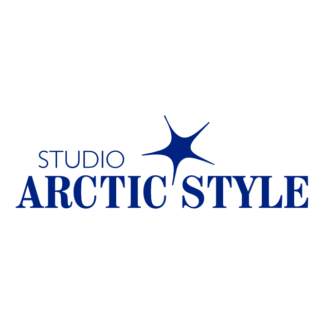 Logo for Studio Arctic Style in blue text with a blue starburst icon.