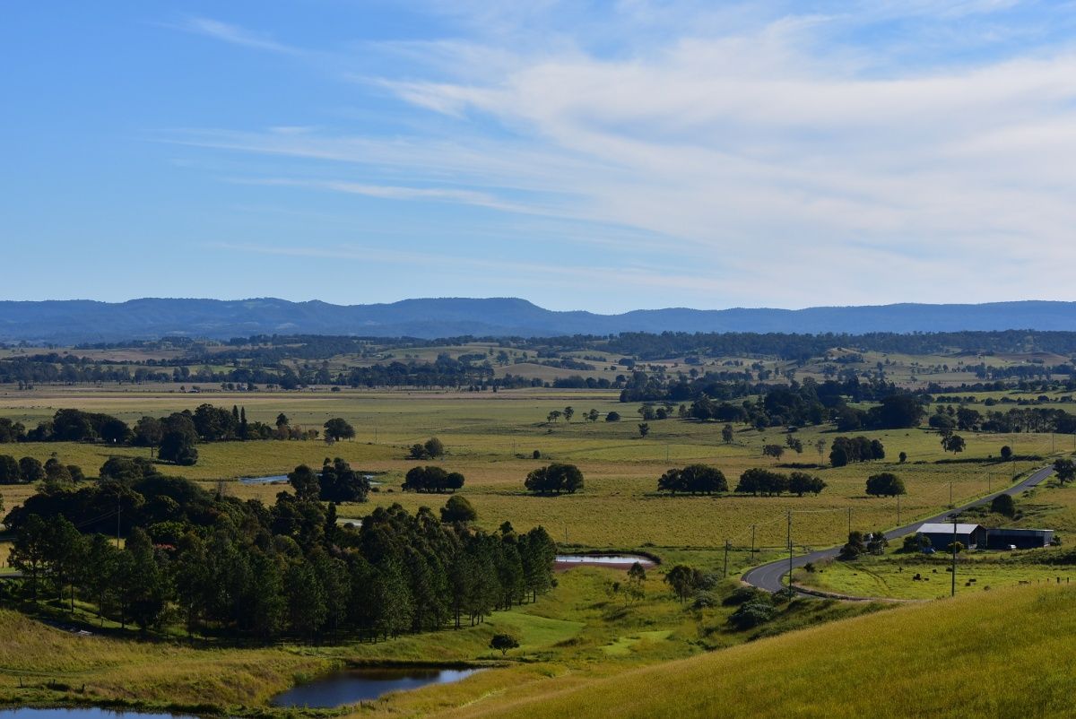 There is a Lake in the Middle of a Field With Mountains in the Background — Tallow Tree Services Pty Ltd in Kyogle, NSW