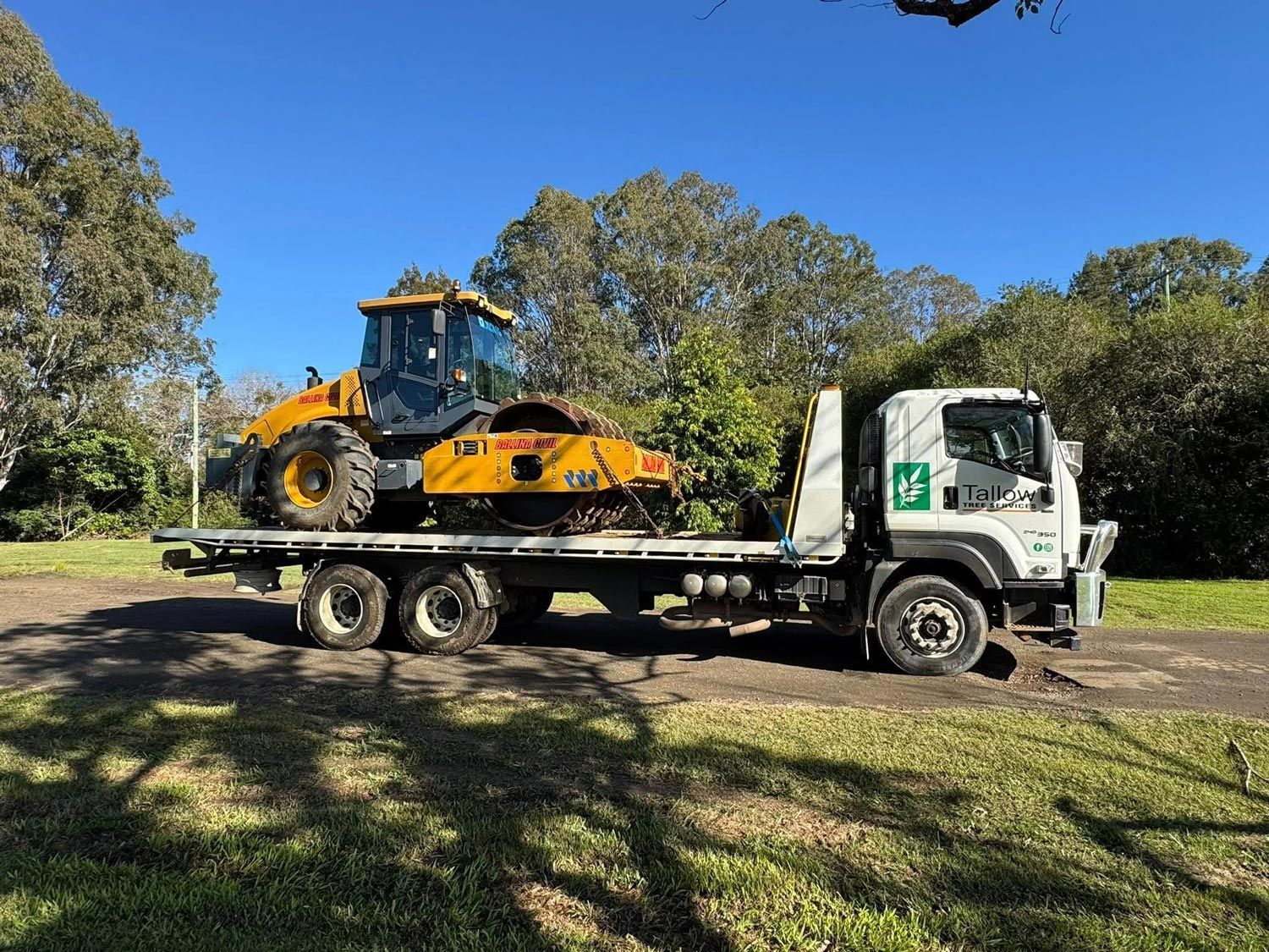 Road Roller On A Trailer