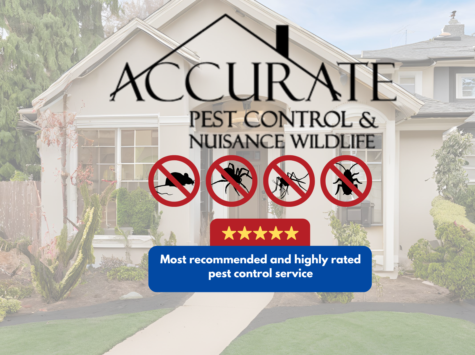 An advertisement for accurate pest control and nuisance wildlife