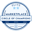 The logo for the elite marketplace circle of champions.