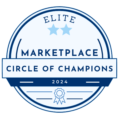 The logo for the elite marketplace circle of champions.