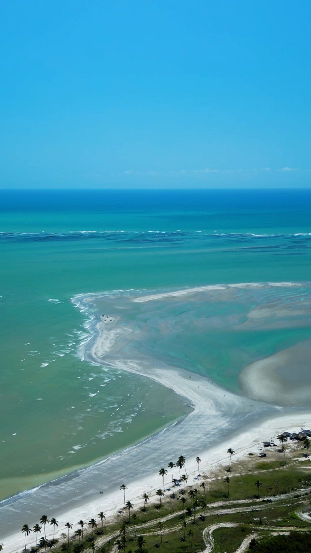 Uma banda se apresenta em um palco à beira-mar à noite. Pessoas sentam e ficam de pé, assistindo.
