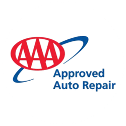 AAA Approved Auto Repair logo: red AAA in oval, blue swoosh, blue