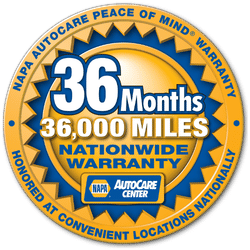 NAPA Autocare warranty logo. It says