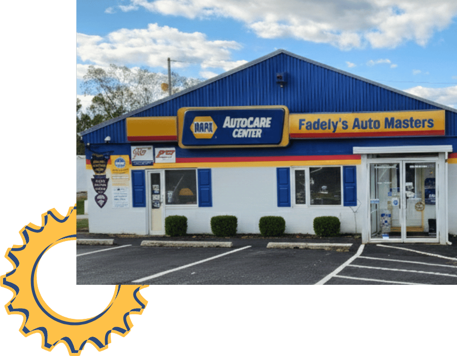 Exterior of Fadely&rsquo;s Auto Masters NAPA AutoCare Center building.