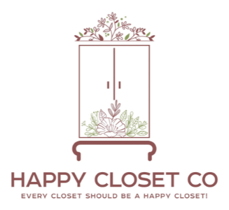 Logo of a wardrobe with floral accents, 