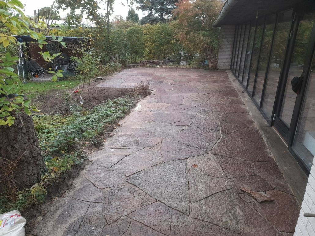 Værløse – terrasse af ølandsbrud før og efte