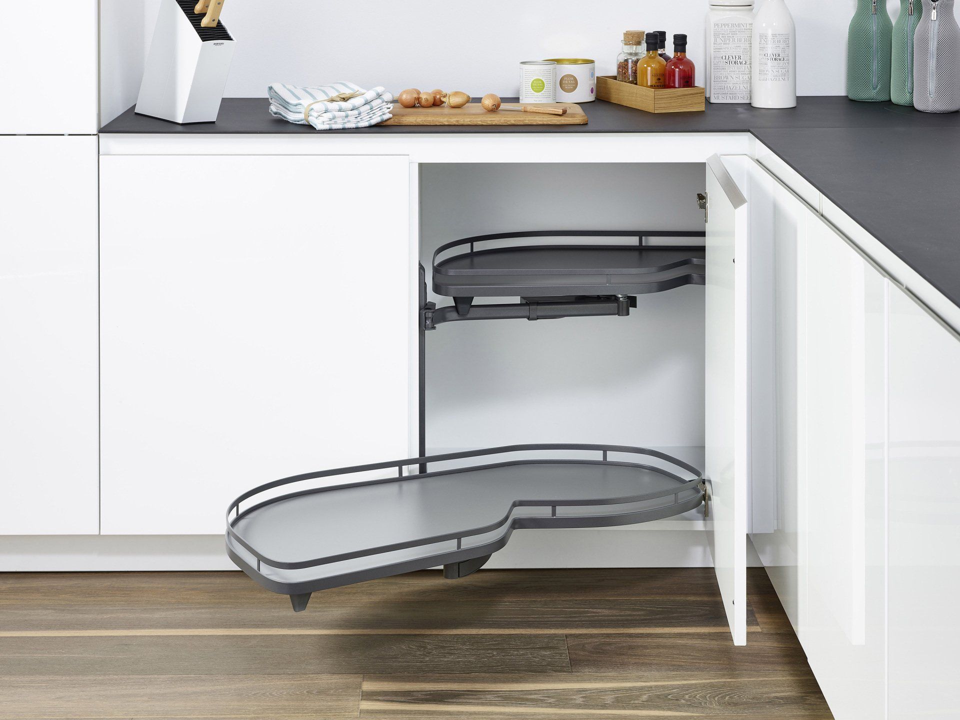 Corner Storage - LeMans II Anthracite - Kessebohmer  — Kitchen Flat Packs  In Berrimah, NT