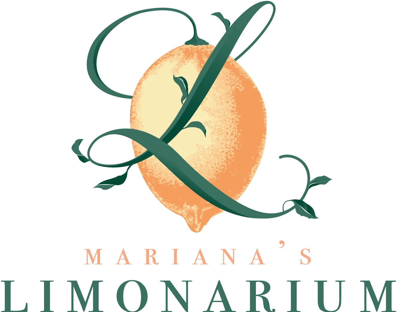 A logo for mariana 's limonarium with a lemon on it