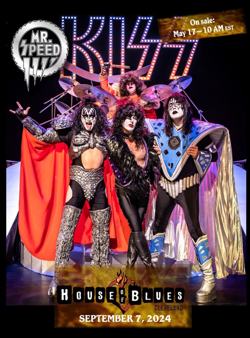 a poster for a community concert at the House of Blues Cleveland with Mr. Speed, a KISS tribute band, on it.