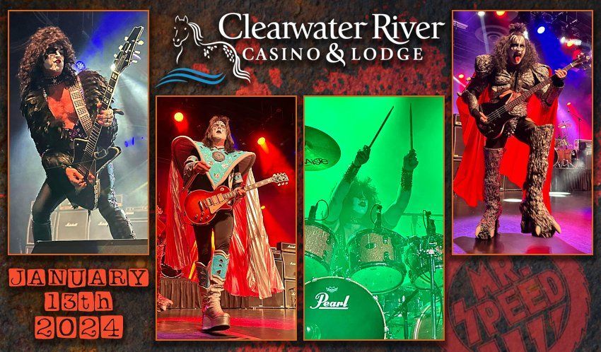 a poster for a concert at the clearwater river casino and lodge