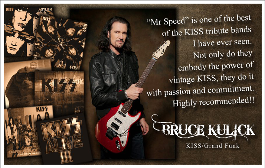 Bruce Kulick is a former guitarist for the band KISS. He gives a testimonial on Mr. Speed