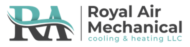 The logo for royal air mechanical cooling and heating llc.