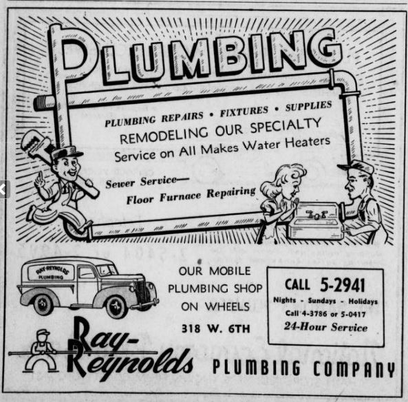 Ray and Reynolds Plumbing directory ad 1948