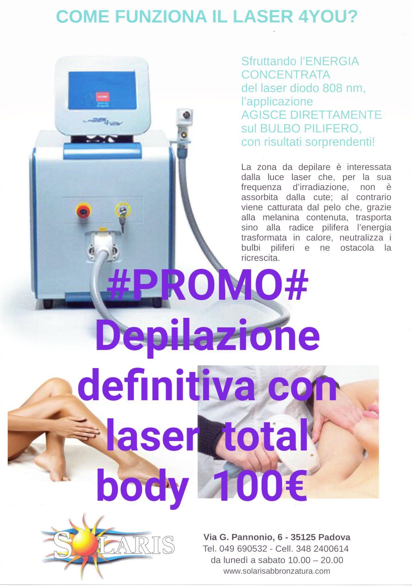 promo su depilazione definitiva con laser