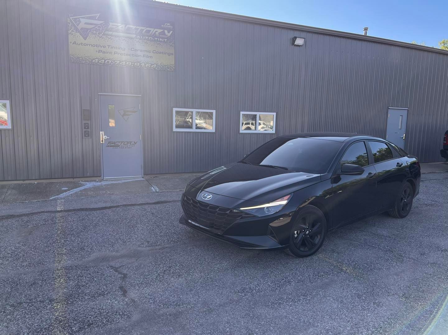 Black car window tint