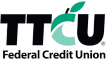 the logo for the federal credit union has a green apple on it .