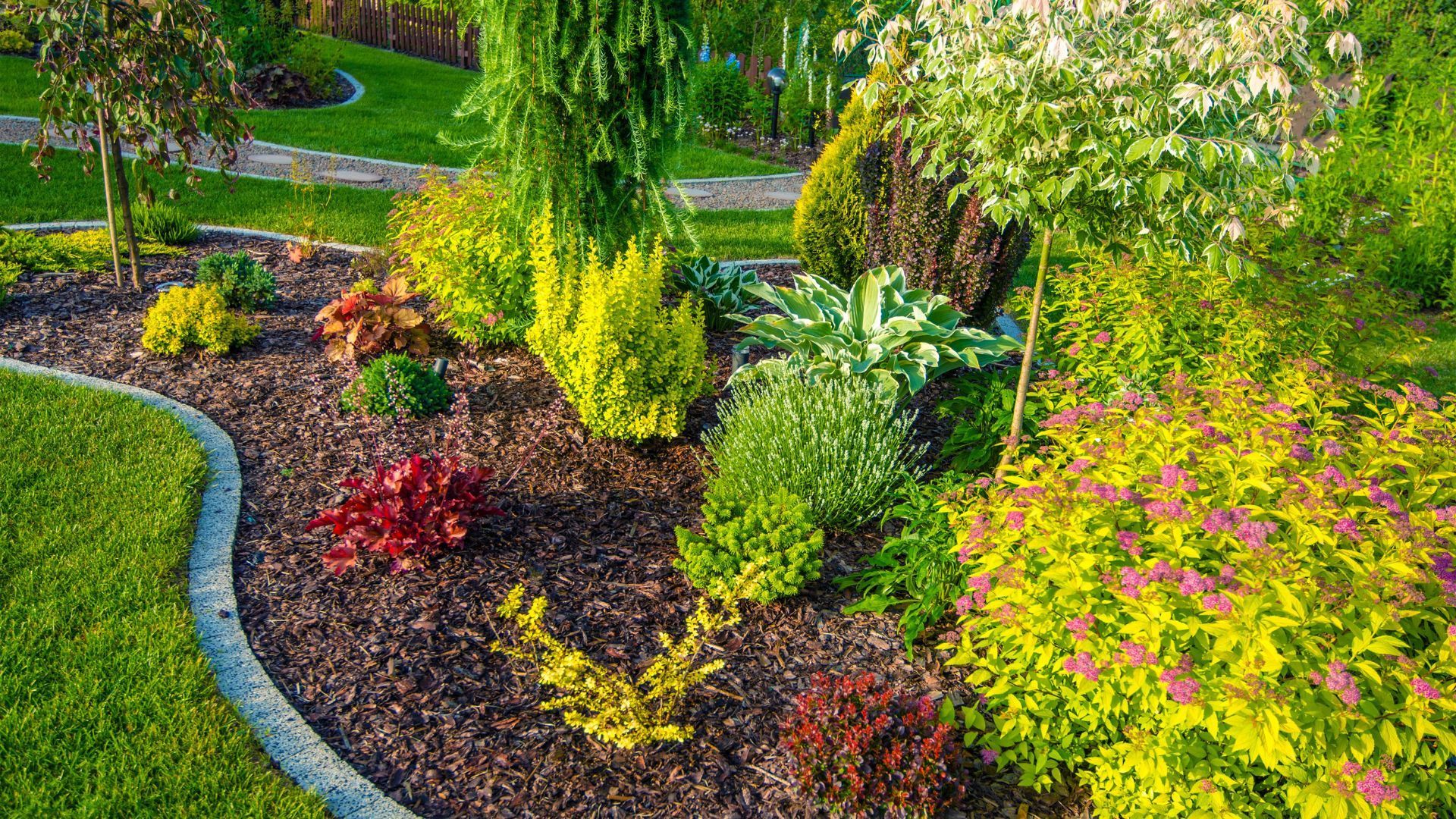 A garden filled with lots of plants and flowers. MT Landscaping Service