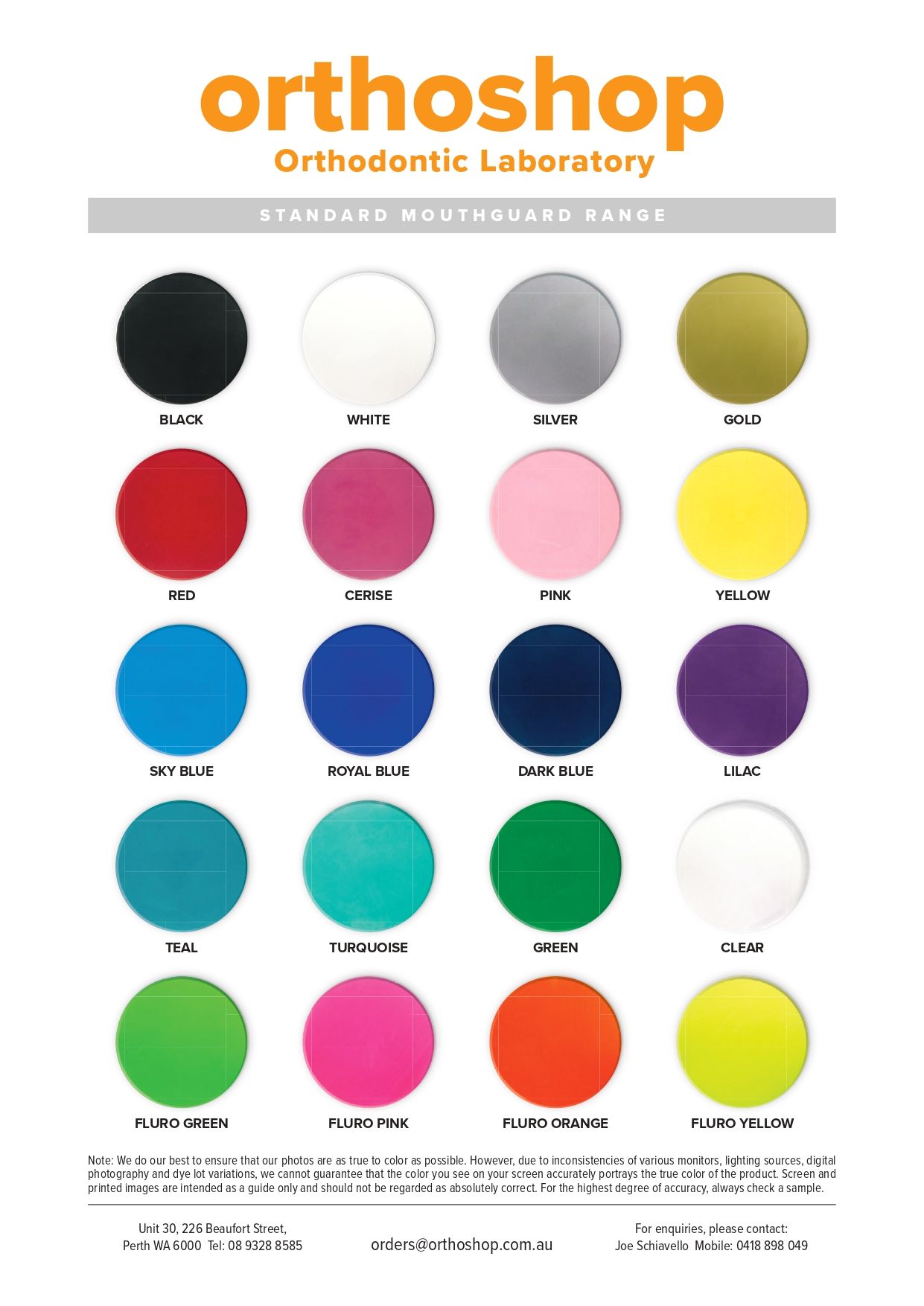 Standard Colour Chart