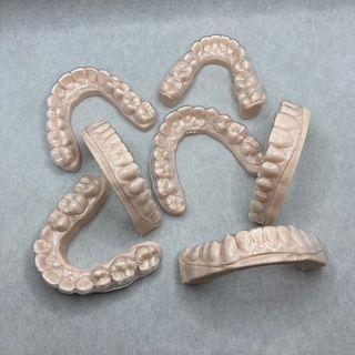 A group of teeth are stacked on top of each other