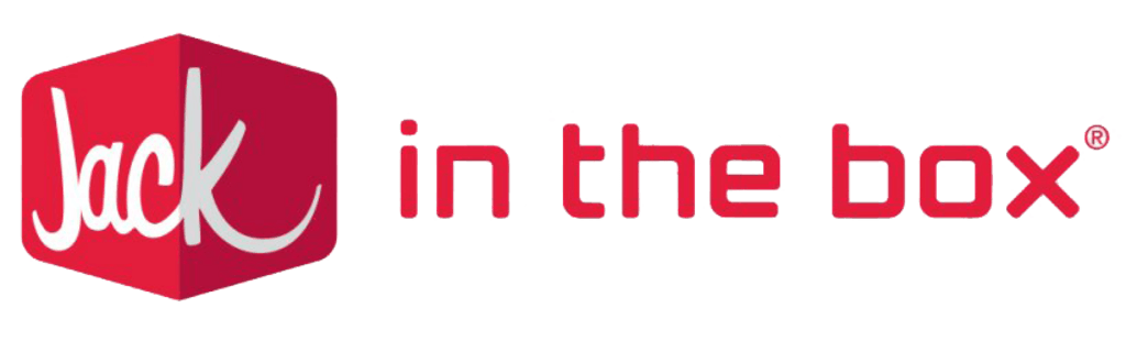 Jack in the Box logo: red box with "Jack" in white script, "in the box" in red text.