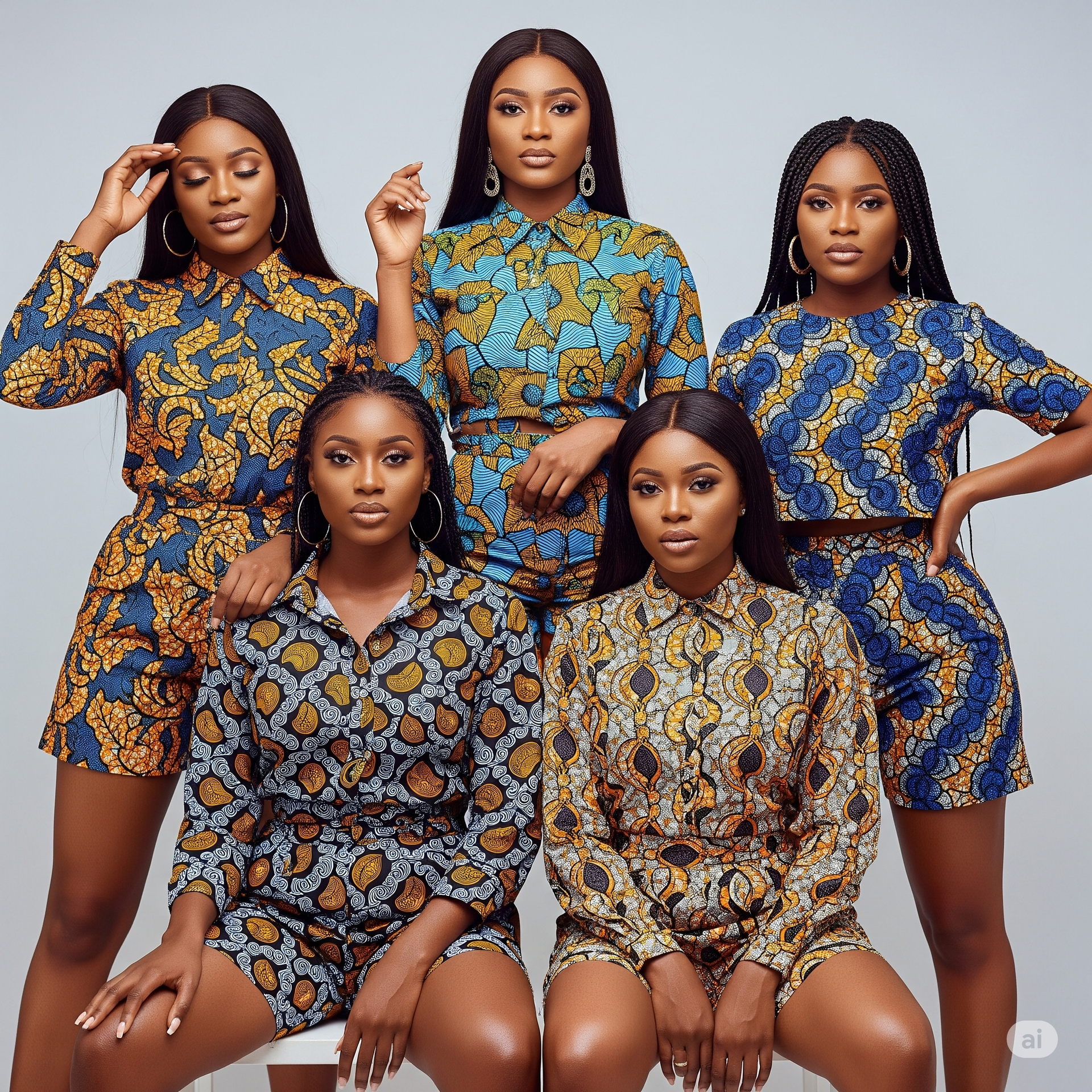 Nigerian Print Shorts Set