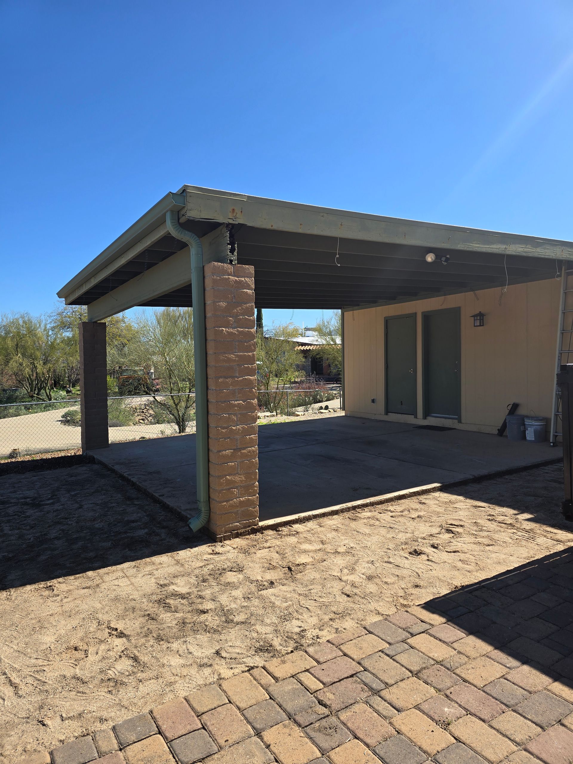 Before construction  brick carport