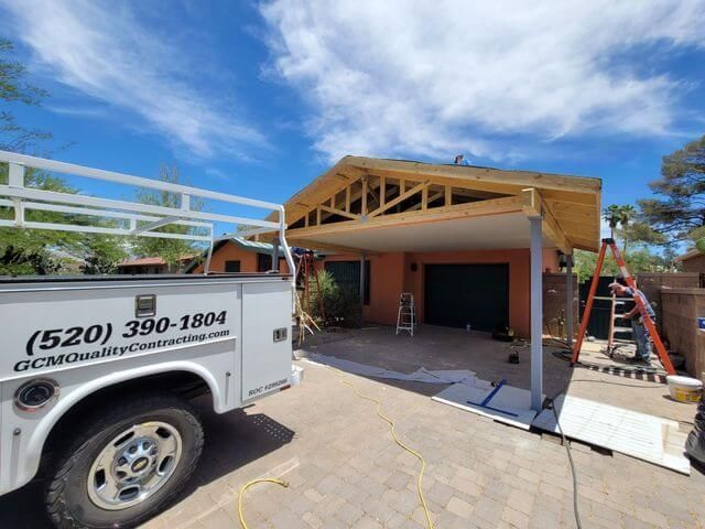 During the construction of a carport in Tucson AZ