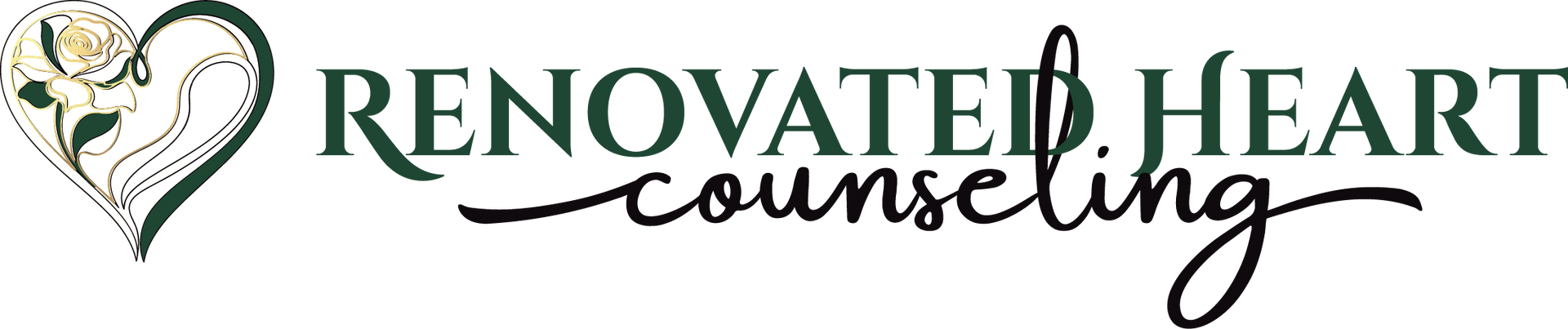 Logo: Heart with a floral design and the words