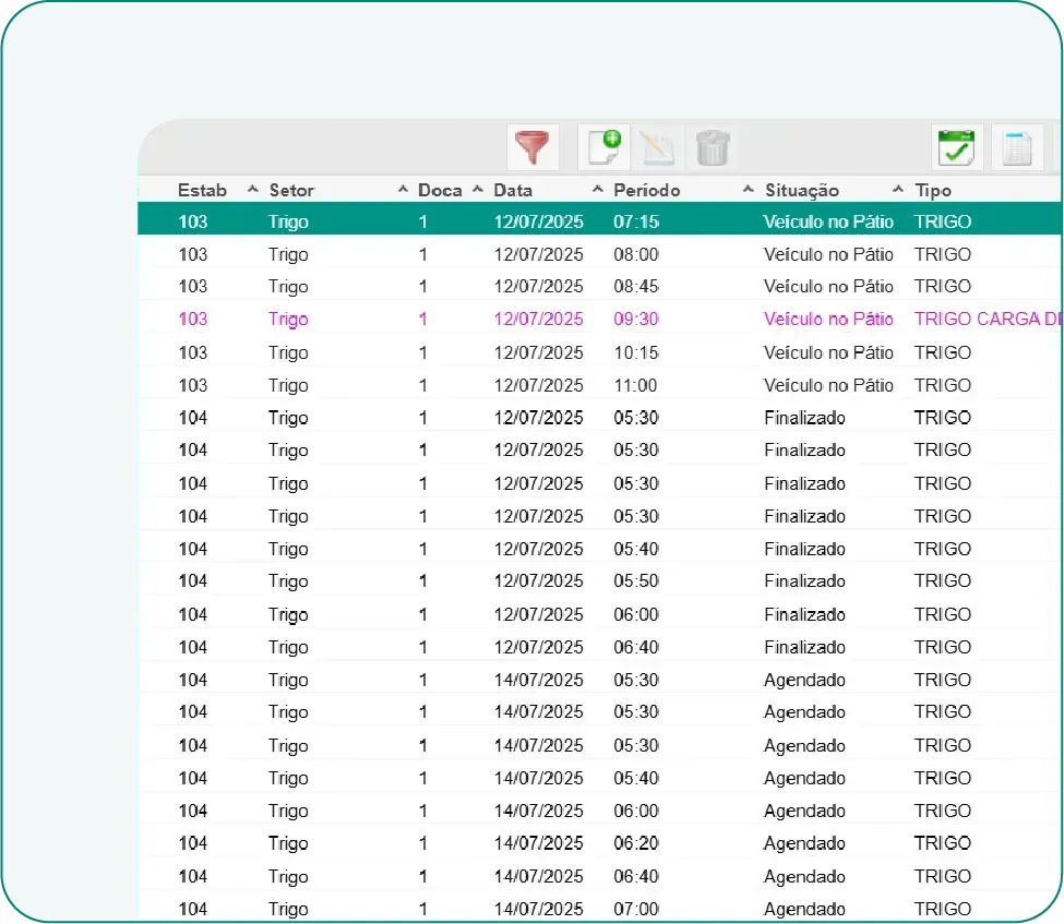 Agende cargas e descargas com praticidade