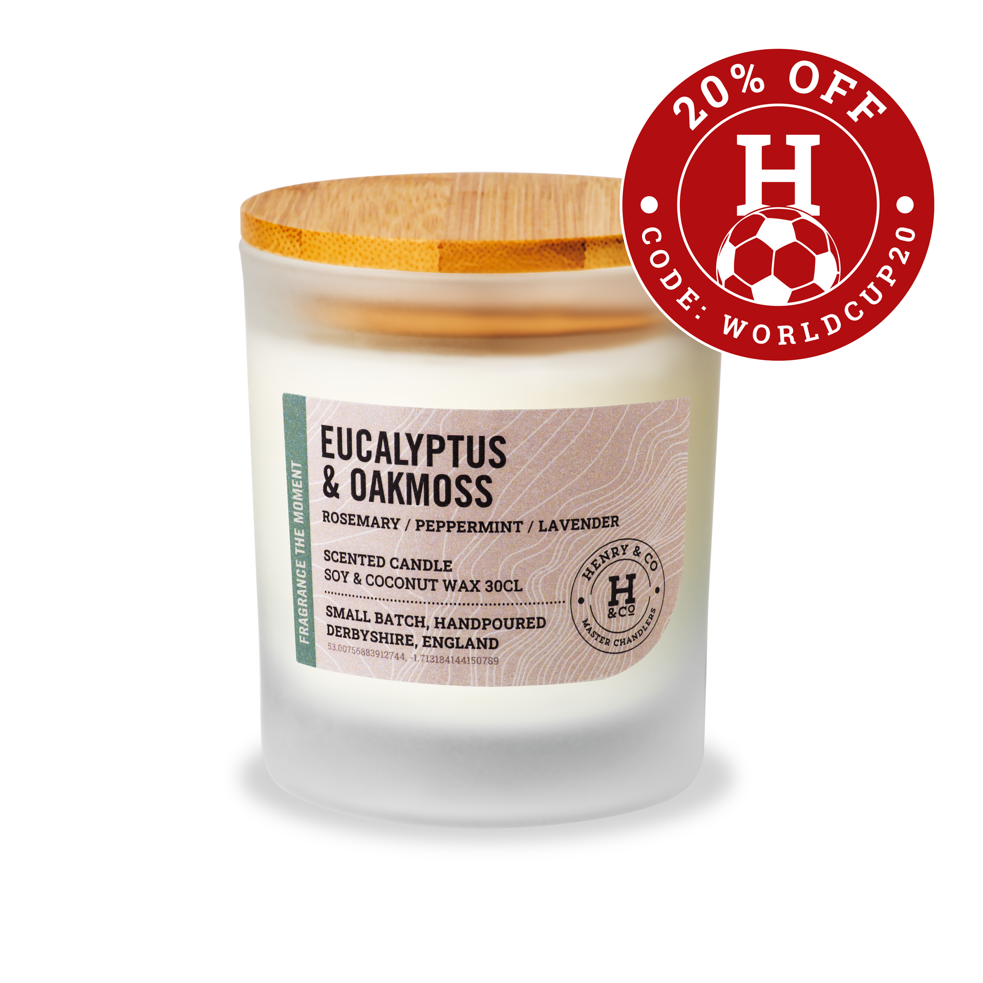 eucalyptus & oakmoss scented candle