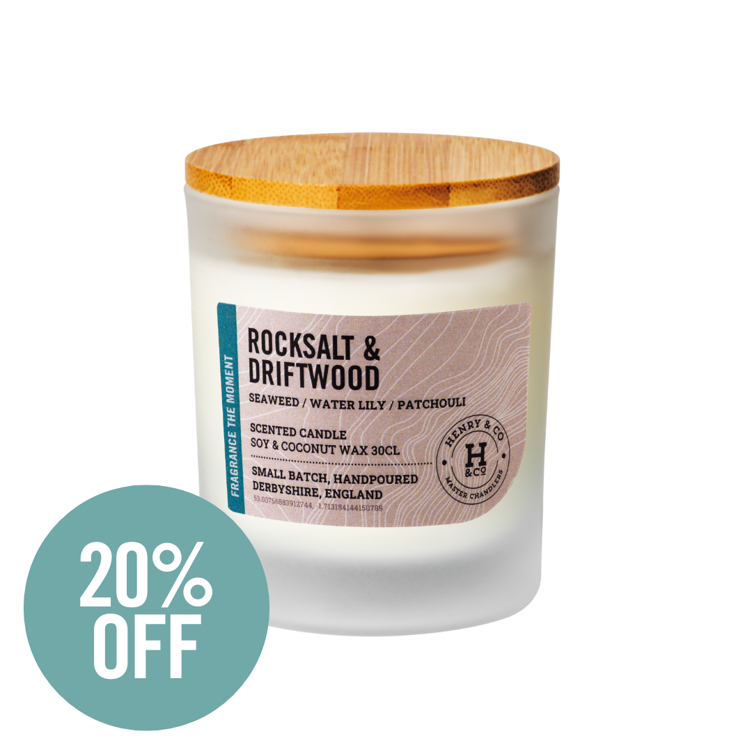 rock salt & driftwood scented candle