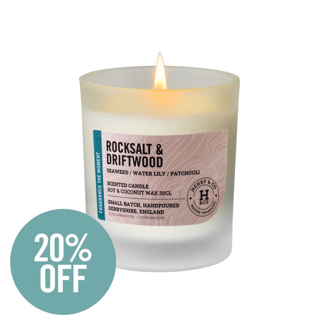 rock salt & driftwood scented candle