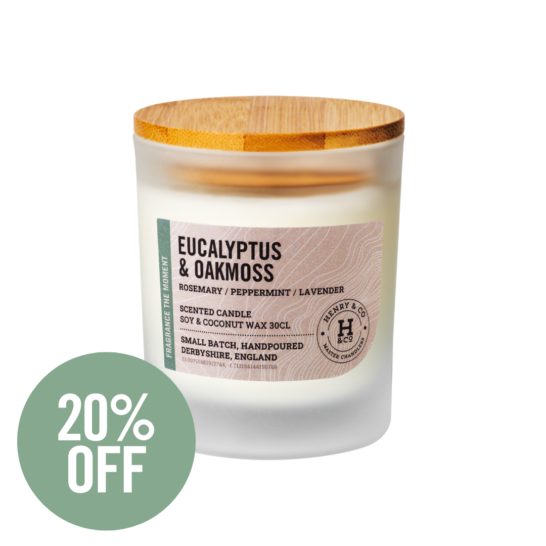 eucalyptus & oakmoss scented candle