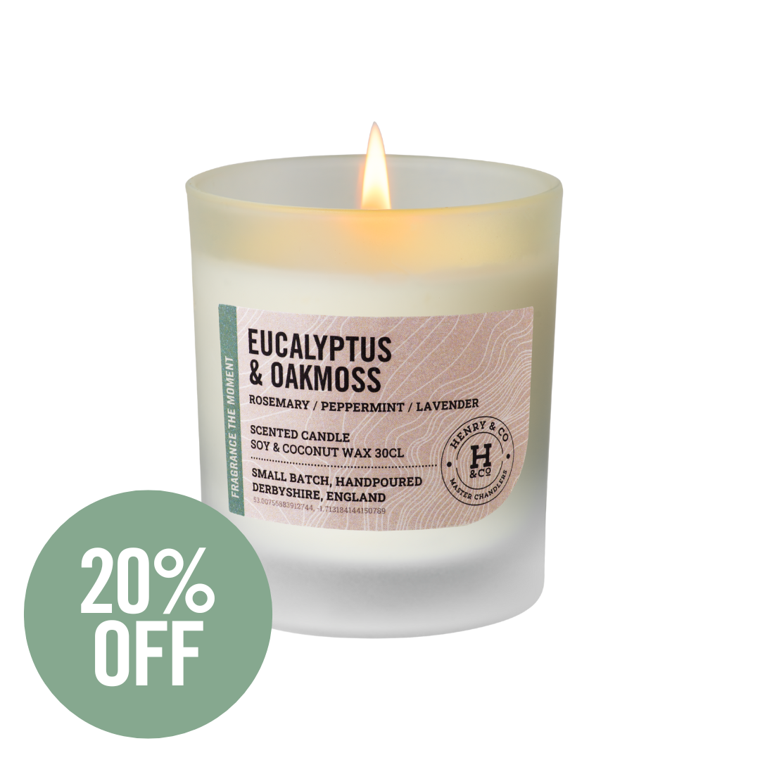 eucalyptus & oakmoss scented candle