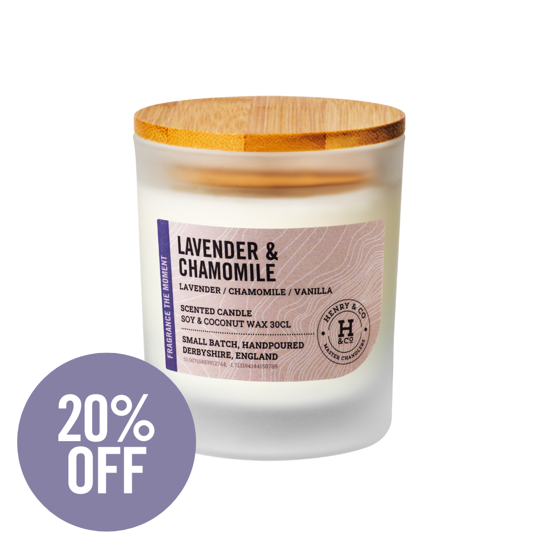 lavender & chamomile scented candle