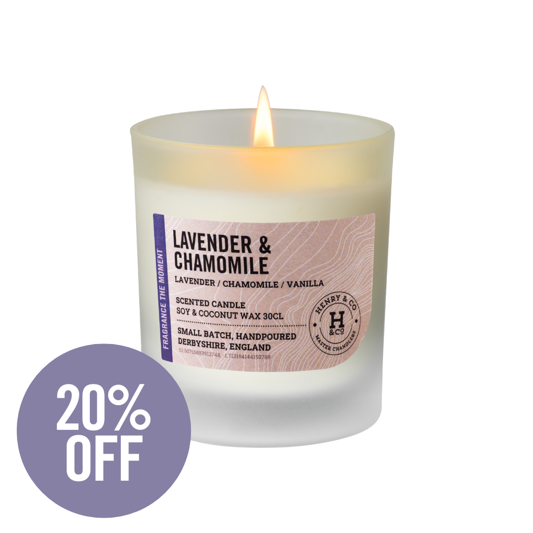 lavender & chamomile scented candle
