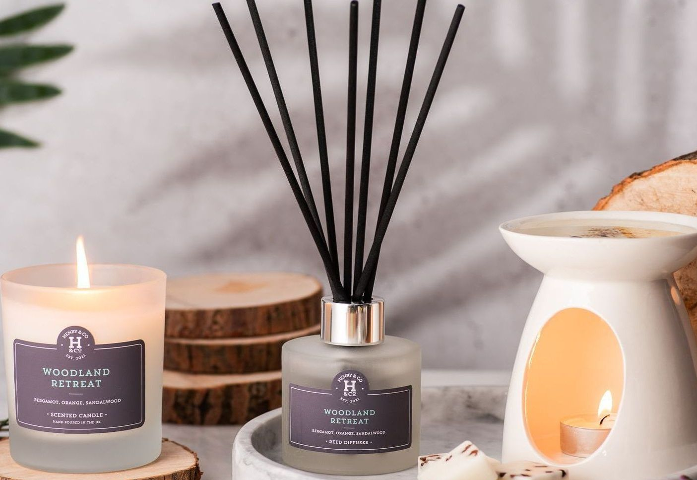 Earl grey and bergamot home fragrance collection