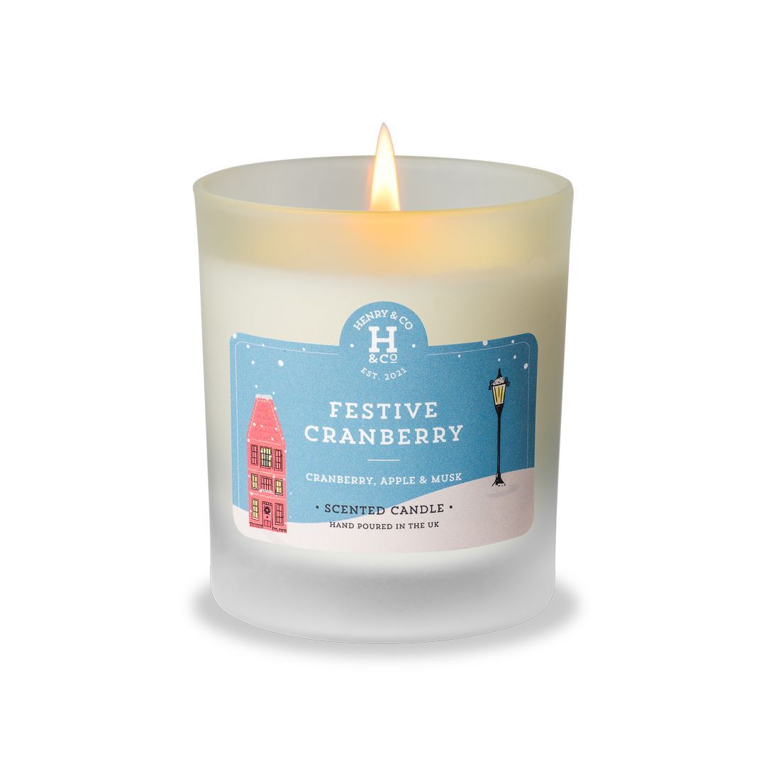 FESTIVE CRANBERRY SCENTED CANDLE