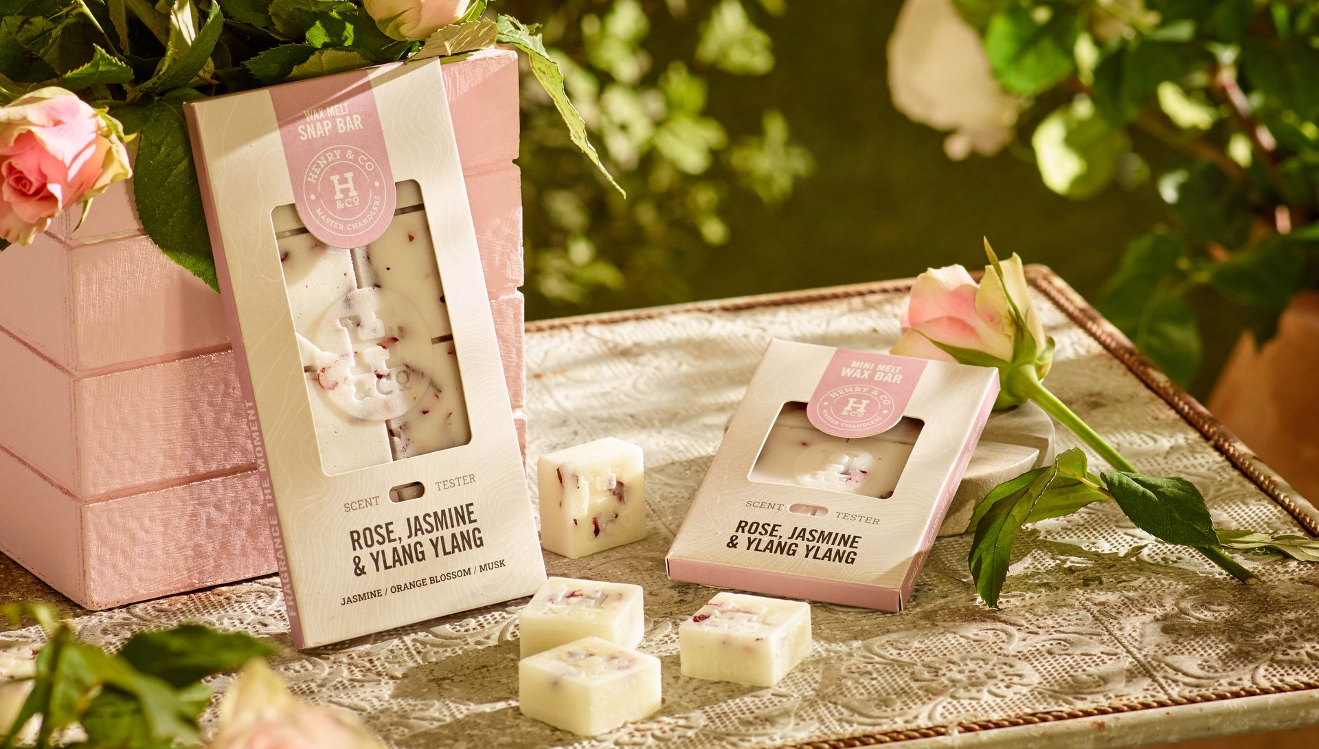 rose, jasmine & ylang ylang home fragrance collection