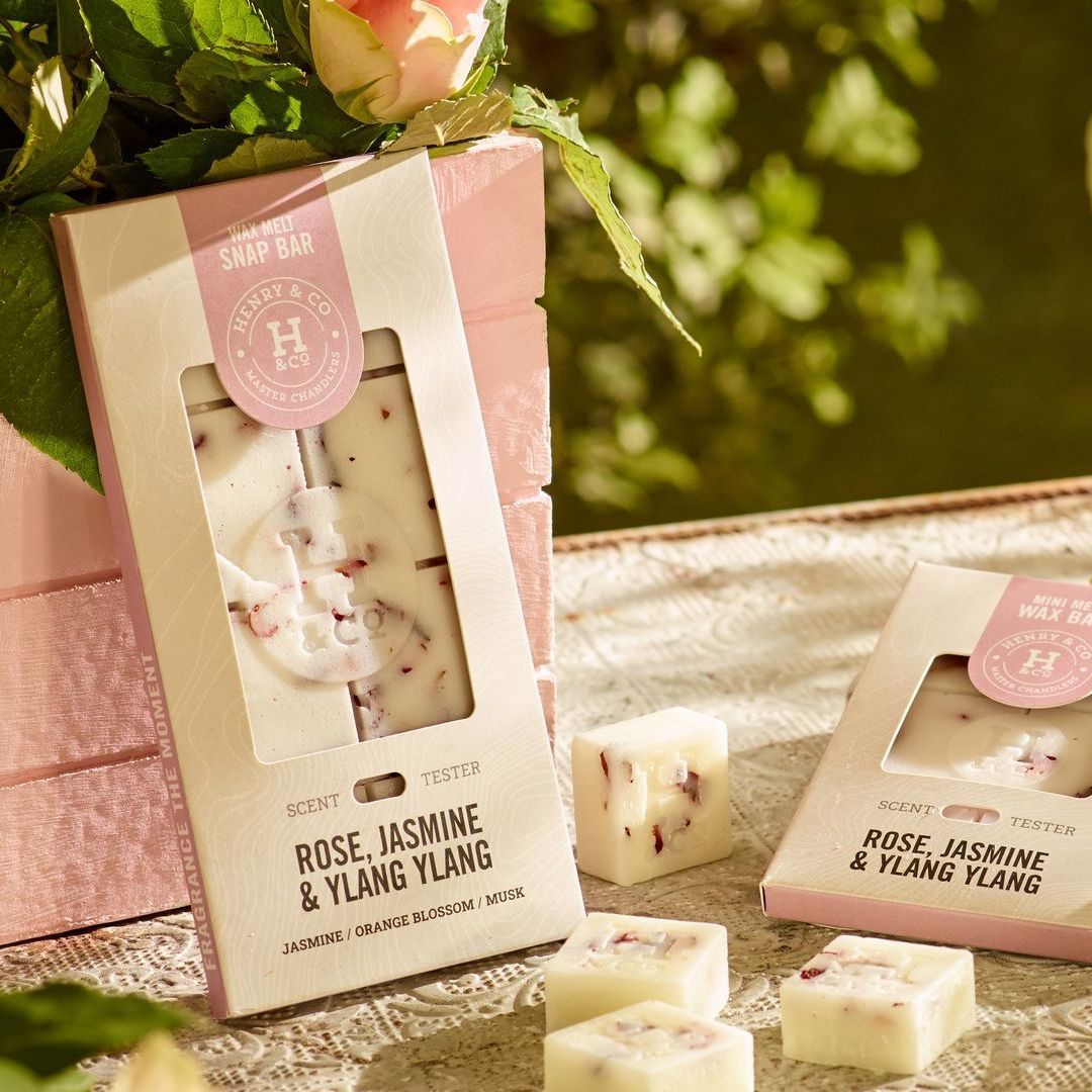 rose, jasmine and ylang ylang home fragrance collection