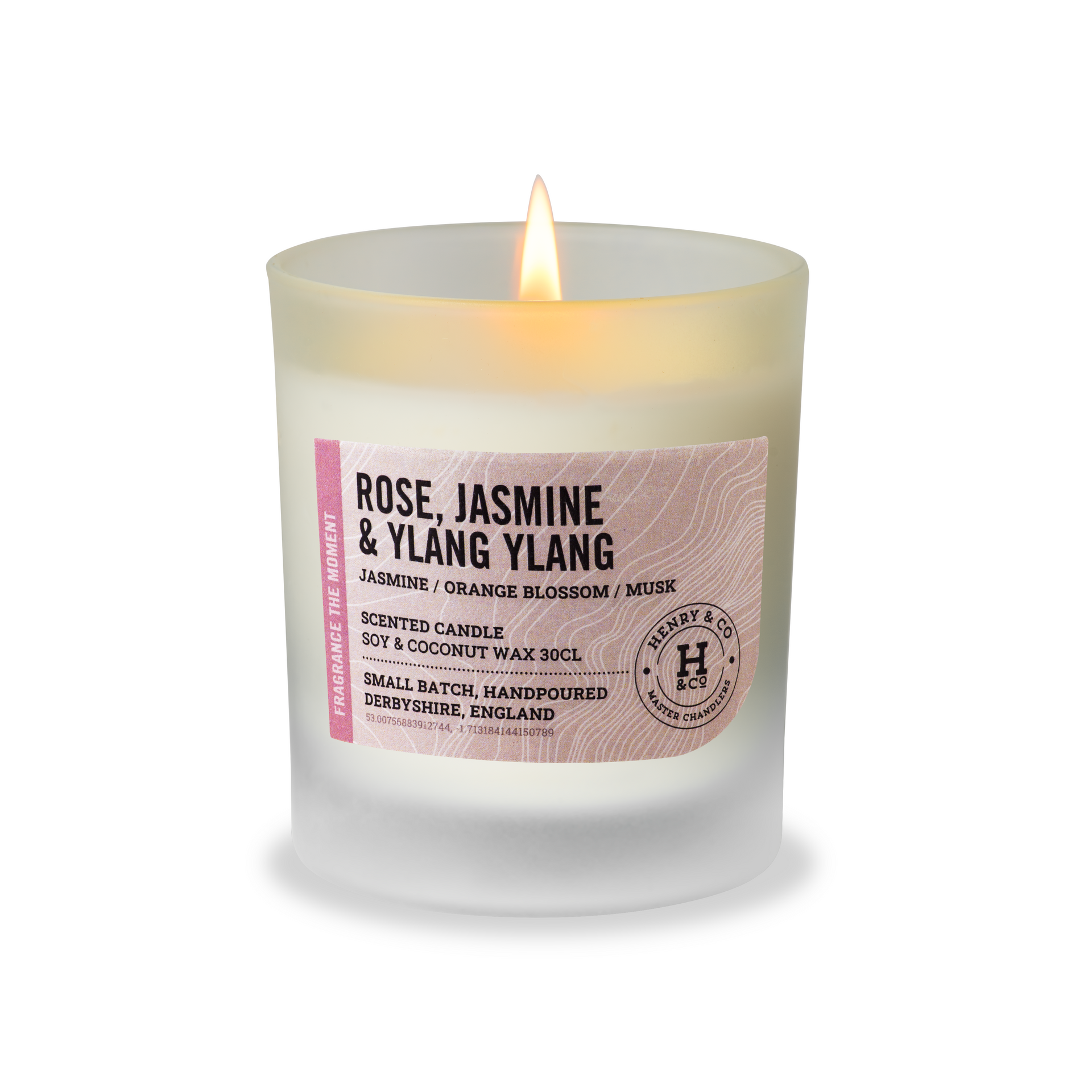 rose, jasmine & ylang ylang scented candle