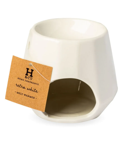 white retro wax melt burner