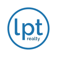 The logo for lpt realty is in a blue circle on a white background.